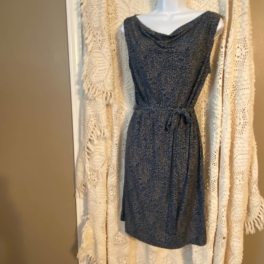 Banana Republic Sz M Knit Cheetah Dress, Green and Tan